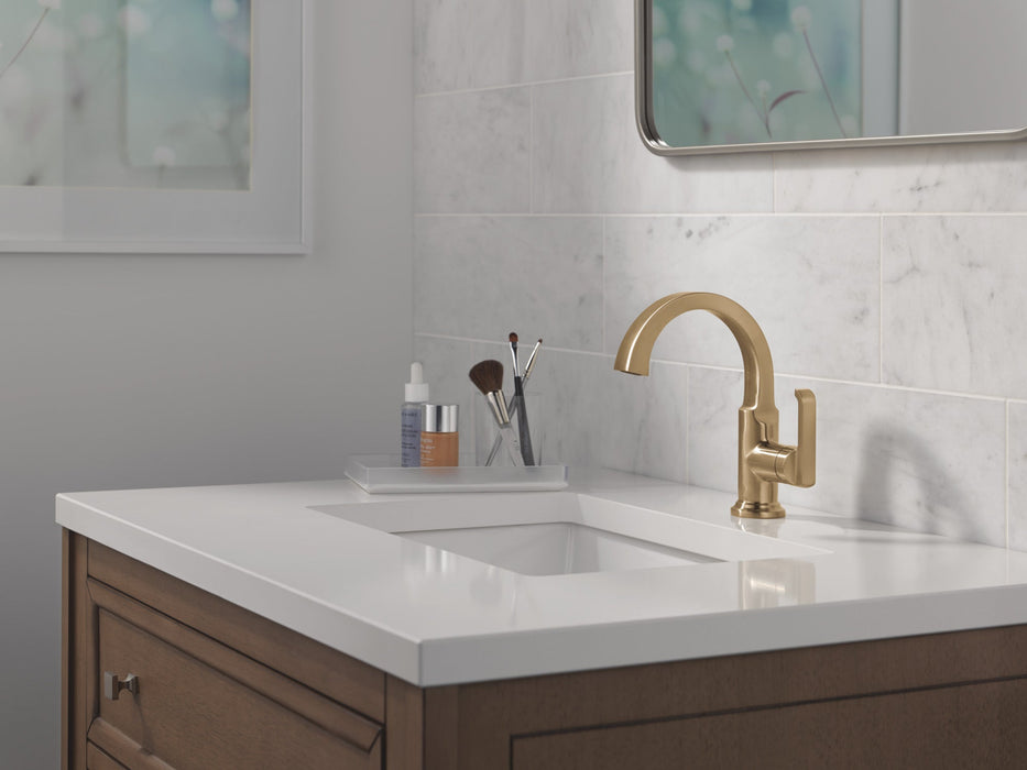 Delta Tetra 588SH Single Handle Bathroom Faucet, lumicoat champagne bronze - view 4