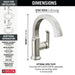 Delta Tetra 588SH Single Handle Bathroom Faucet, lumicoat stainless - view 2