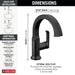 Delta Tetra 588SH Single Handle Bathroom Faucet, matte black - view 2