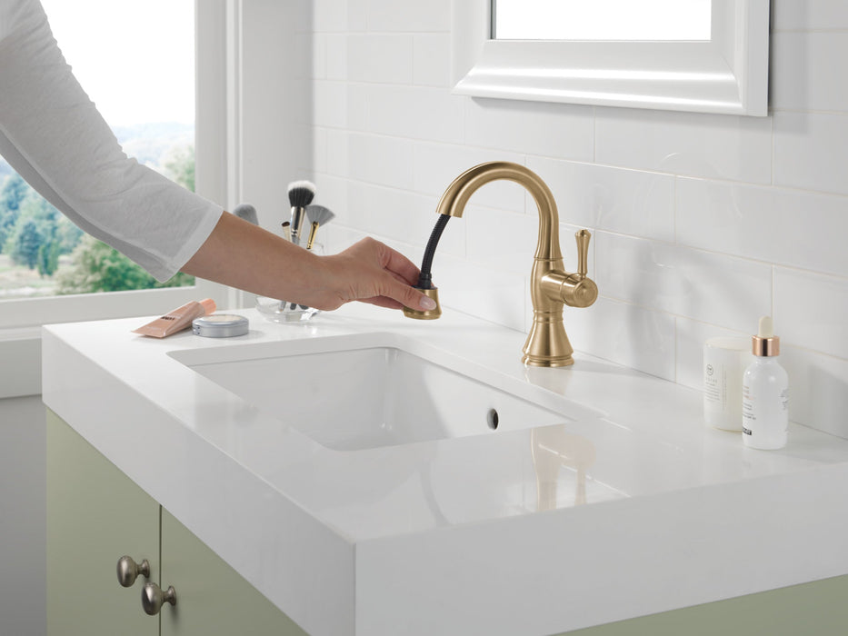 Delta Cassidy 597 Single Handle Pull Down Bathroom Faucet, champagne bronze - view 2