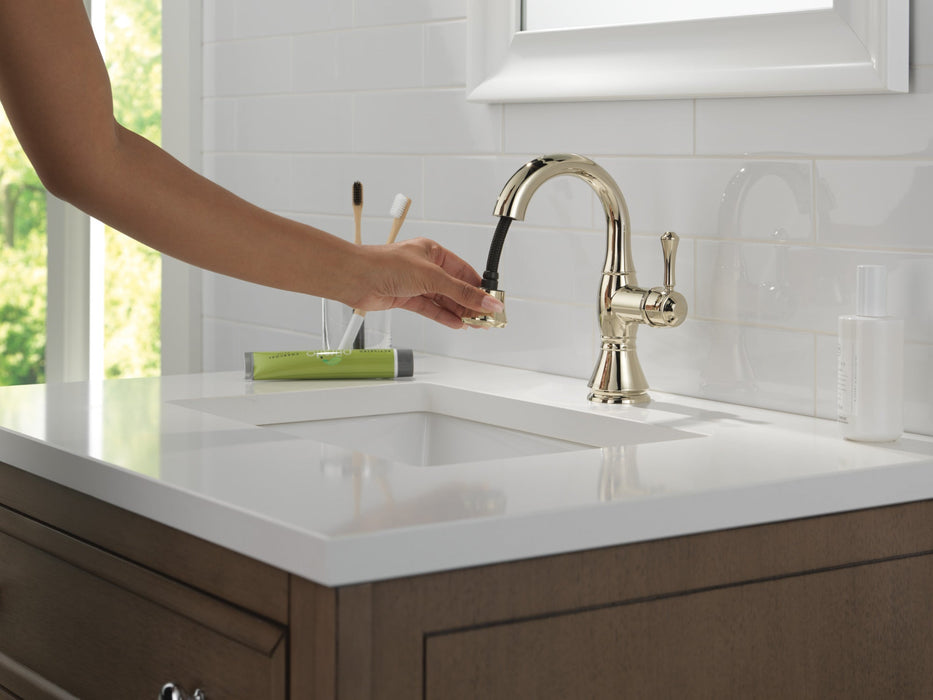 Delta Cassidy 597 Single Handle Pull Down Bathroom Faucet, polished nickel - view 4
