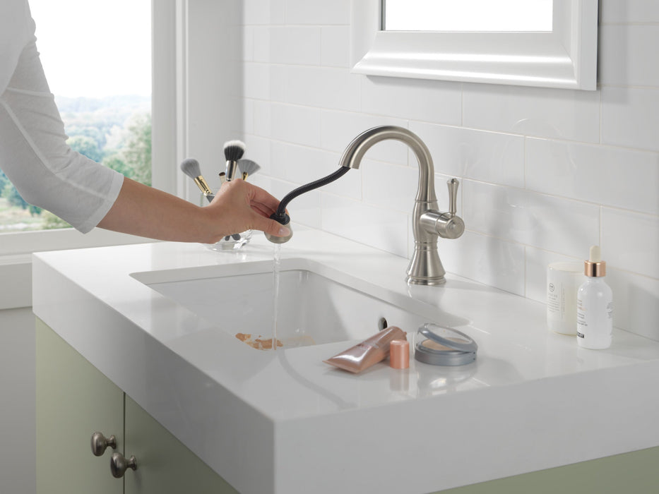 Delta Cassidy 597 Single Handle Pull Down Bathroom Faucet, stainless - view 4
