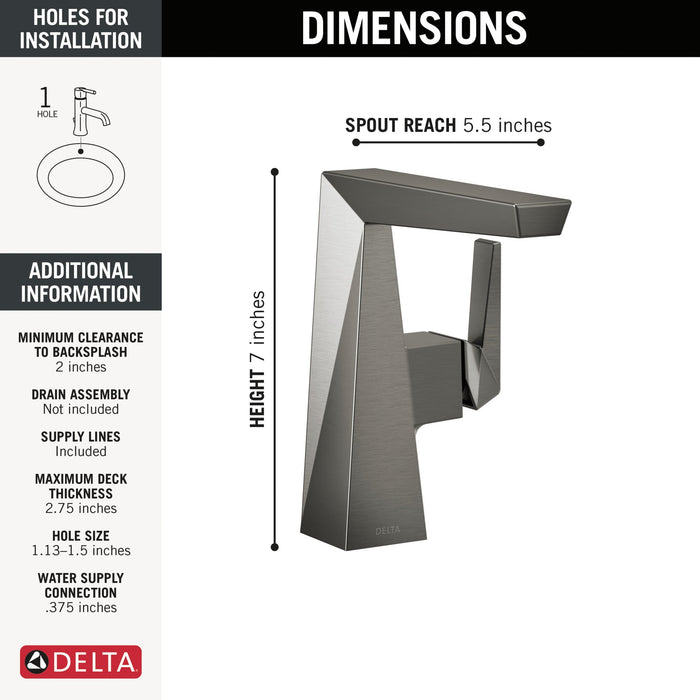 Delta Trillian 643 Single Handle Mid-Height Bathroom Faucet