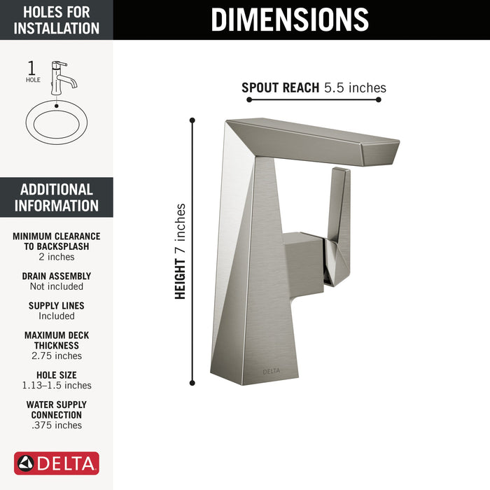 Delta Trillian 643 Single Handle Mid-Height Bathroom Faucet