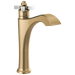 Delta Dorval 657 Single Handle Mid-Height Vessel Bathroom Faucet, champagne bronze porcelain
