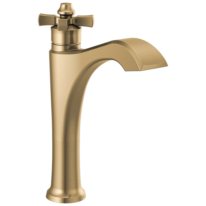 Delta Dorval 657 Single Handle Mid-Height Vessel Bathroom Faucet, champagne bronze