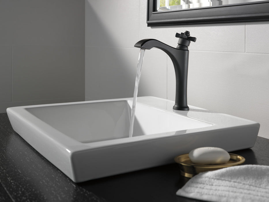Delta Dorval 657 Single Handle Mid-Height Vessel Bathroom Faucet, matte black - view 2