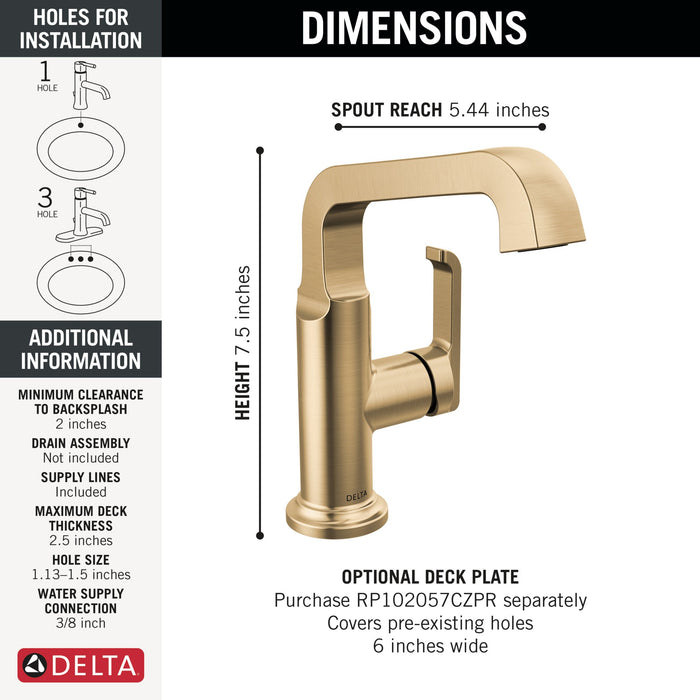 Delta Tetra 689 Single Handle Mid-Height Vessel Bathroom