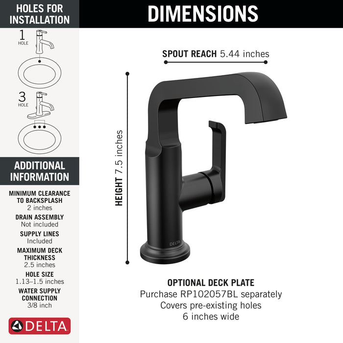 Delta Tetra 689 Single Handle Mid-Height Vessel Bathroom