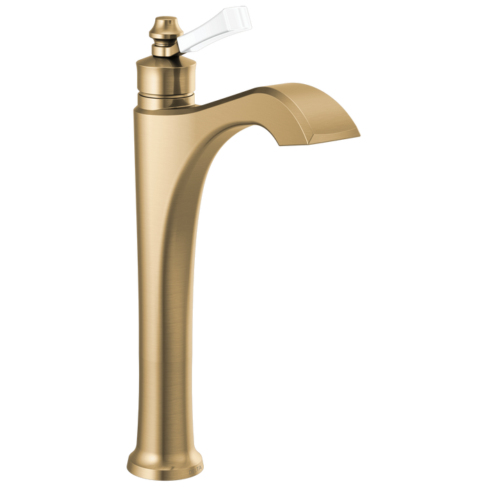 Delta Dorval 756 Single Handle Vessel Bathroom Faucet, champagne bronze porcelain