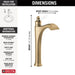 Delta Dorval 756 Single Handle Vessel Bathroom Faucet, champagne bronze porcelain - view 2