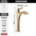 Delta Dorval™: Single Handle Vessel Bathroom Faucet - Less Handle, champagne bronze - view 2