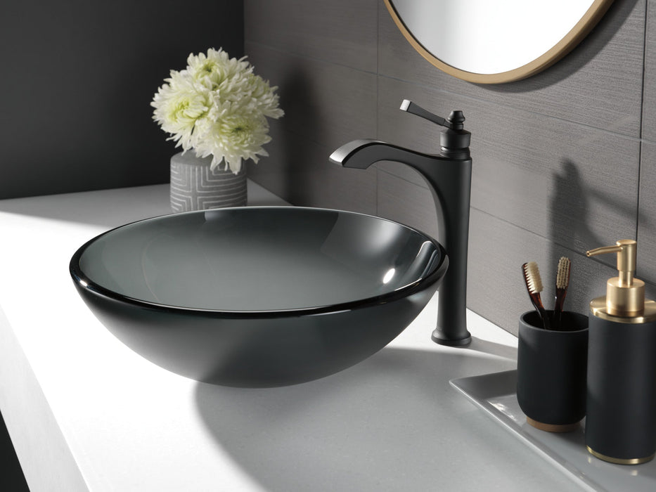 Delta Dorval™: Single Handle Vessel Bathroom Faucet - Less Handle, matte black - view 3