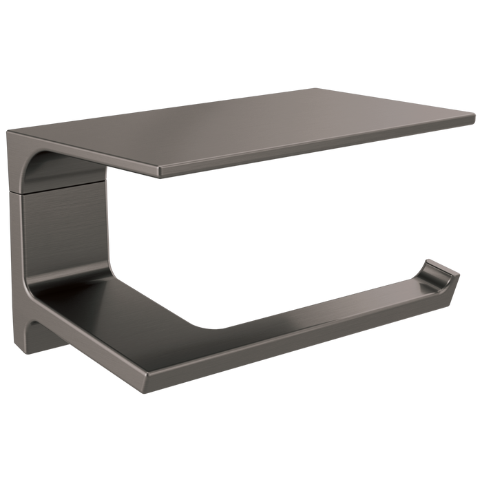 Delta Pivotal 79956 Tissue Holder with Shelf, black stainless