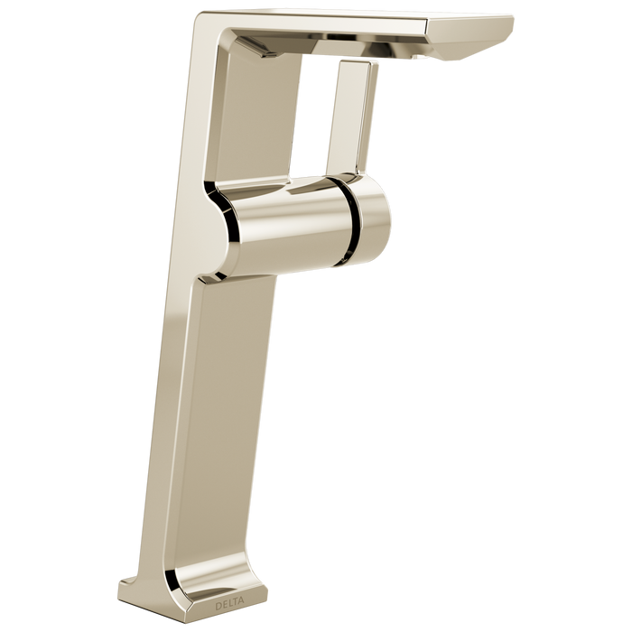 Delta Pivotal 799 Single Handle Vessel Bathroom Faucet, lumicoat polished nickel