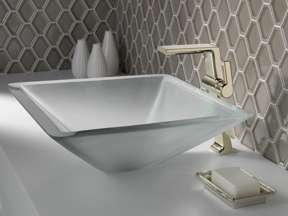 Delta Pivotal 799 Single Handle Vessel Bathroom Faucet, lumicoat polished nickel - view 2