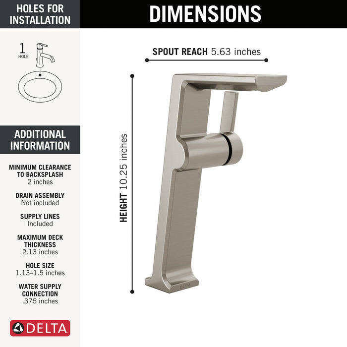 Delta Pivotal 799 Single Handle Vessel Bathroom Faucet, lumicoat stainless - view 4