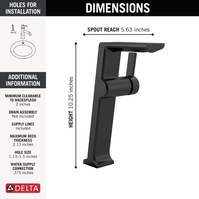 Delta Pivotal 799 Single Handle Vessel Bathroom Faucet, matte black - view 4