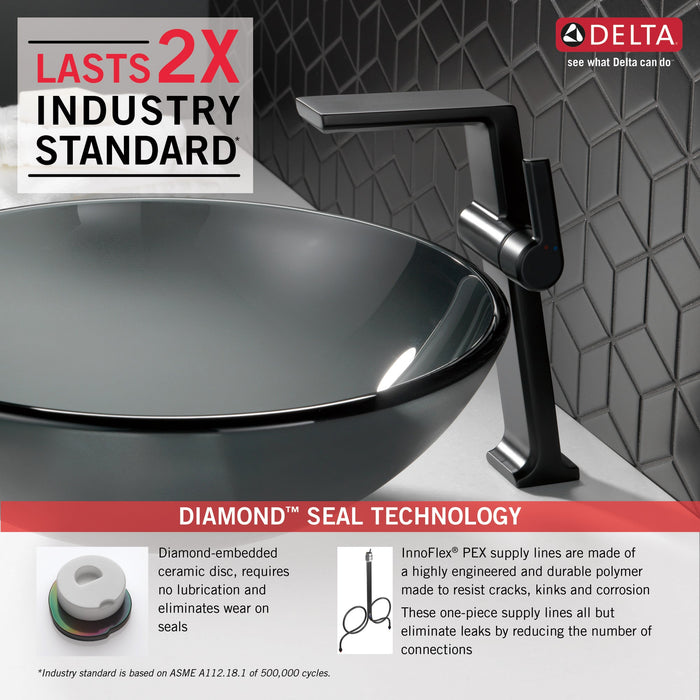 Delta Pivotal 799 Single Handle Vessel Bathroom Faucet, matte black - view 5