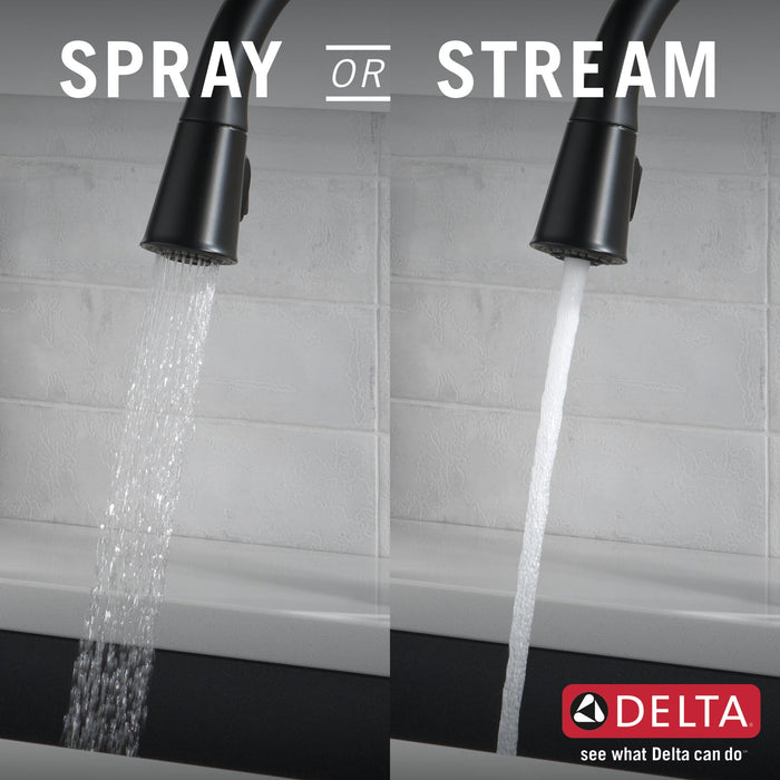 Delta Westville: Single Handle Pull-Down Kitchen Faucet, matte black - view 3