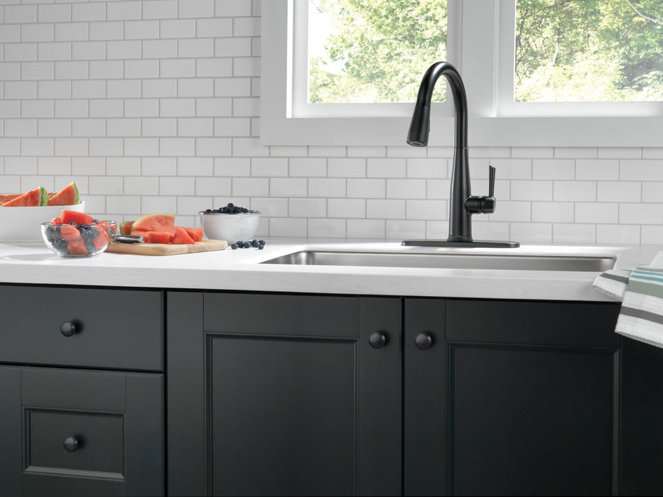 Delta Essa 9113TV VoiceIQ Single Handle Pull-Down Faucet with TouchTouch 2O Technology, matte black - view 2