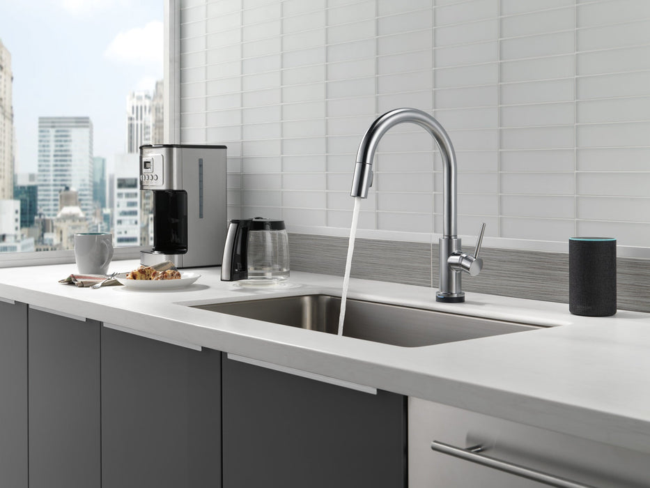 Delta Trinsic 9159TV VoiceIQ Single-Handle Pull-Down Kitchen Faucet with TouchTouch 2O Technology, arctic stainless - view 4