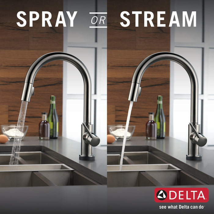 Delta Trinsic 9159TV VoiceIQ Single-Handle Pull-Down Kitchen Faucet with TouchTouch 2O Technology, black stainless - view 3