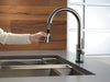 Delta Trinsic 9159TV VoiceIQ Single-Handle Pull-Down Kitchen Faucet with TouchTouch 2O Technology, black stainless - view 4