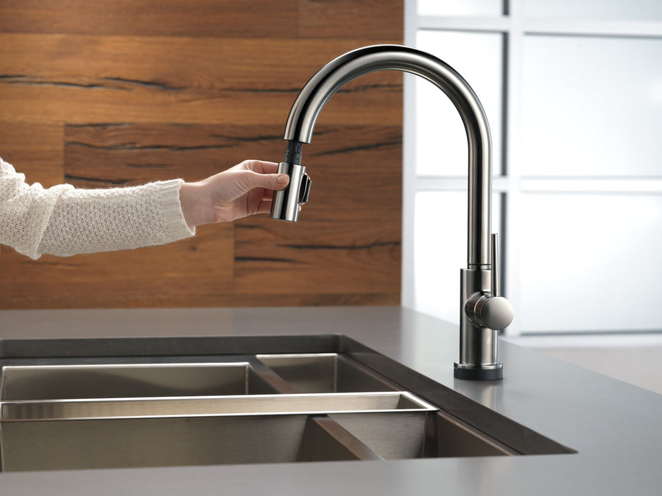 Delta Trinsic 9159TV VoiceIQ Single-Handle Pull-Down Kitchen Faucet with TouchTouch 2O Technology, black stainless - view 5