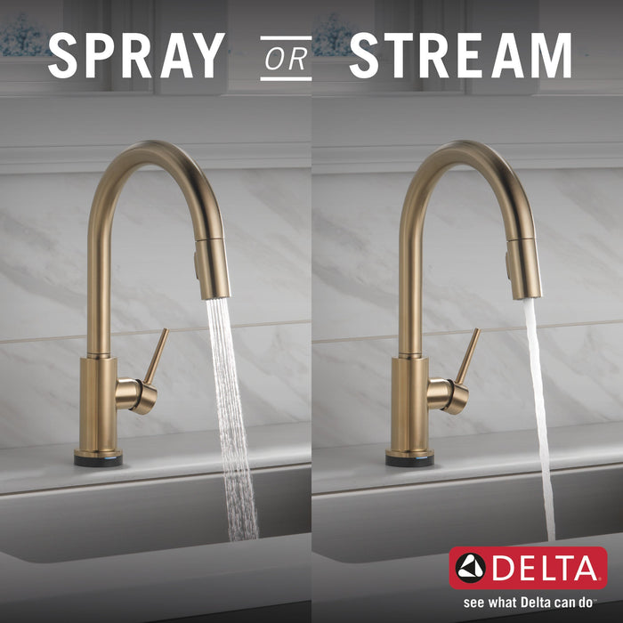Delta Trinsic 9159TV VoiceIQ Single-Handle Pull-Down Kitchen Faucet with TouchTouch 2O Technology, champagne bronze - view 3