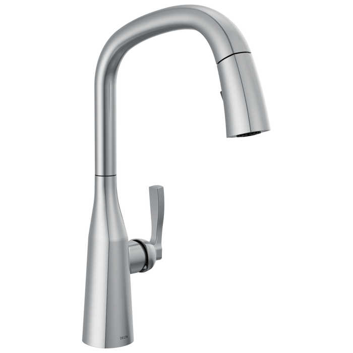 Delta Stryke 9176 Single Handle Pull-Down Kitchen Faucet, lumicoat arctic stainless