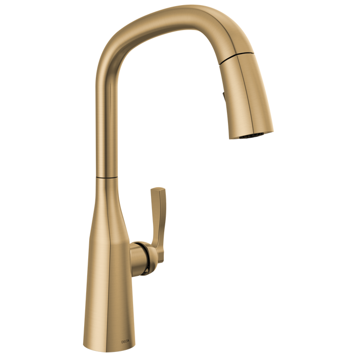 Delta Stryke 9176 Single Handle Pull-Down Kitchen Faucet, lumicoat champagne bronze