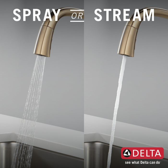 Delta Stryke 9176 Single Handle Pull-Down Kitchen Faucet, lumicoat champagne bronze - view 4