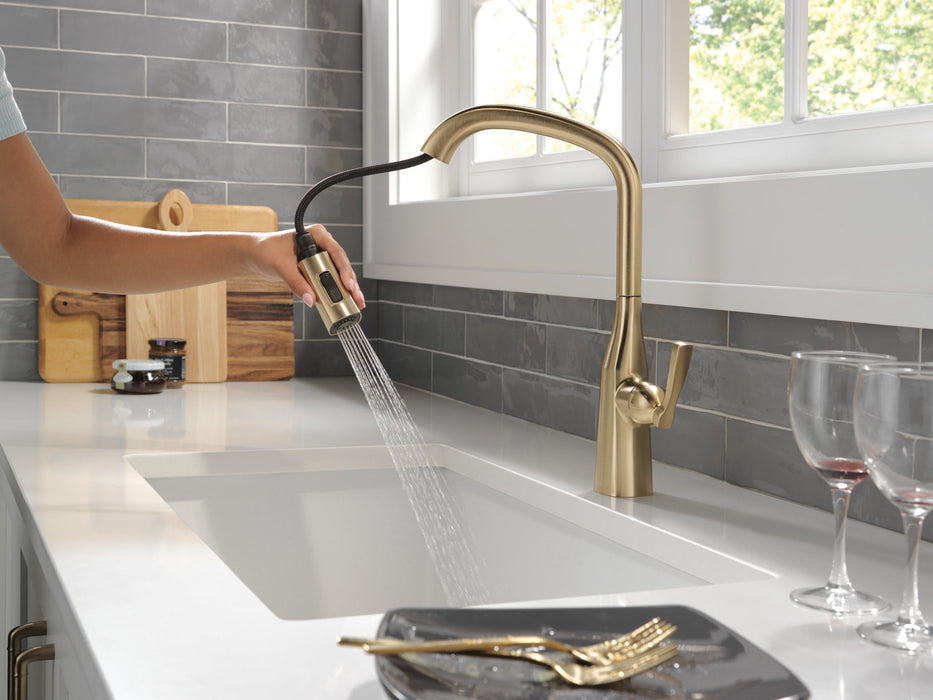 Delta Stryke 9176 Single Handle Pull-Down Kitchen Faucet, lumicoat champagne bronze - view 5