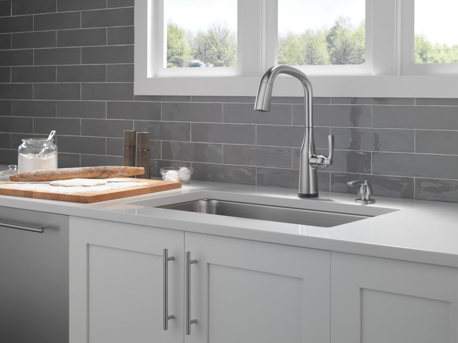 Delta Stryke 9176T Single Handle Pull-Down Kitchen Faucet with TouchTouch 2O Technology, lumicoat arctic stainless - view 4
