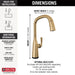 Delta Stryke 9176T Single Handle Pull-Down Kitchen Faucet with TouchTouch 2O Technology, lumicoat champagne bronze - view 3