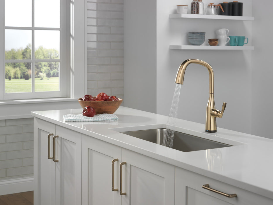 Delta Stryke 9176T Single Handle Pull-Down Kitchen Faucet with TouchTouch 2O Technology, lumicoat champagne bronze - view 4