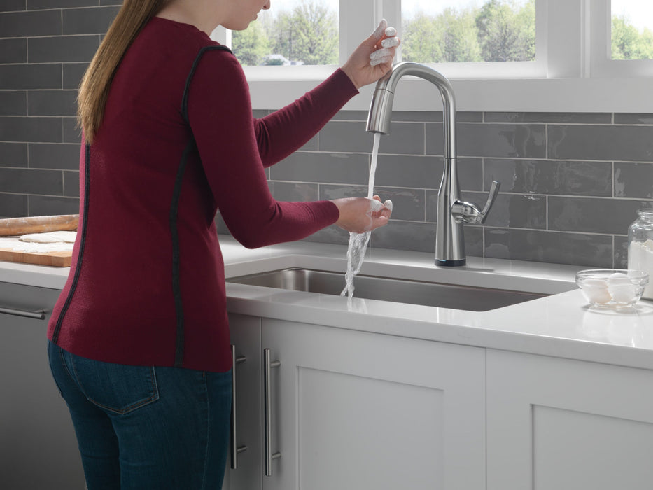 Delta Stryke 9176TV TouchTouch 2O Pull-Down Kitchen w/ Voice, lumicoat arctic stainless - view 4