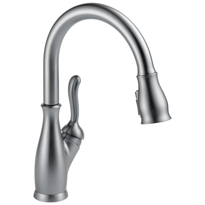 Delta Leland 9178 Single Handle Pull-Down Kitchen Faucet with ShieldSpray Technology, arctic stainless