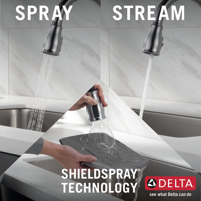 Delta Leland: VoiceIQ Single Handle Pull-Down Faucet with Touch2O Technology, arctic stainless - view 3
