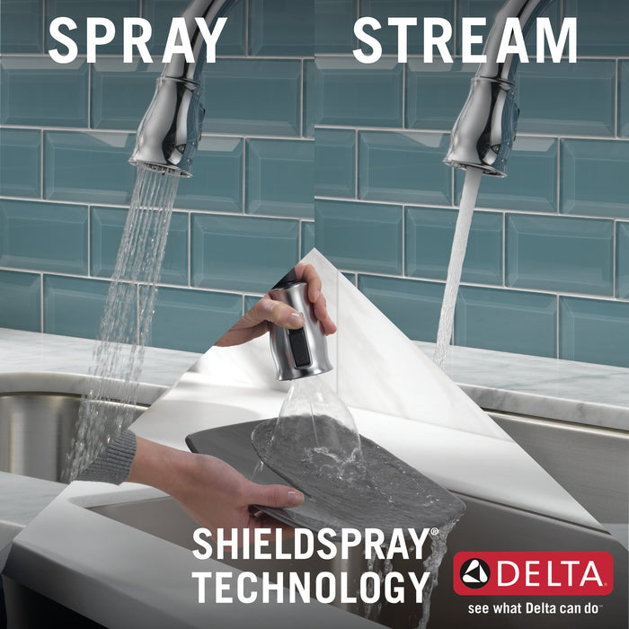 Delta Leland: VoiceIQ Single Handle Pull-Down Faucet with Touch2O Technology, chrome - view 3