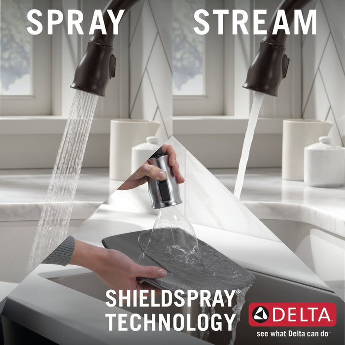 Delta Leland: VoiceIQ Single Handle Pull-Down Faucet with Touch2O Technology, venetian bronze - view 3