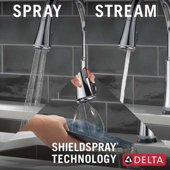Delta Coranto 9179T Single Handle Pull-Down Kitchen Faucet with TouchTouch 2O Technology, chrome - view 3