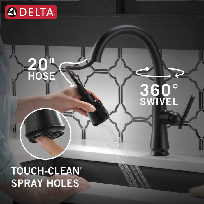 Delta Coranto 9179T Single Handle Pull-Down Kitchen Faucet with TouchTouch 2O Technology, matte black - view 4