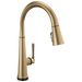 Delta Emmeline: Single Handle Pull Down Kitchen Faucet with Touch2O Technology, lumicoat champagne bronze