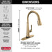 Delta Emmeline: Single Handle Pull Down Kitchen Faucet with Touch2O Technology, lumicoat champagne bronze - view 3