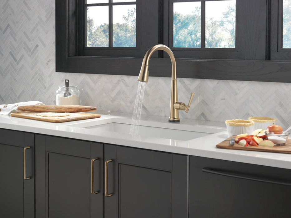 Delta Emmeline: Single Handle Pull Down Kitchen Faucet with Touch2O Technology, lumicoat champagne bronze - view 5