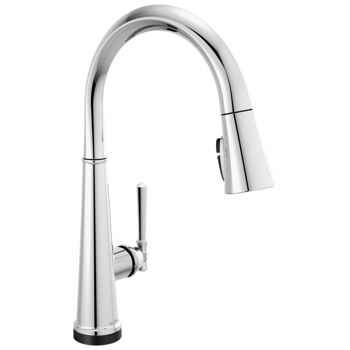 Delta Emmeline: Single Handle Pull Down Kitchen Faucet with Touch2O Technology, lumicoat chrome