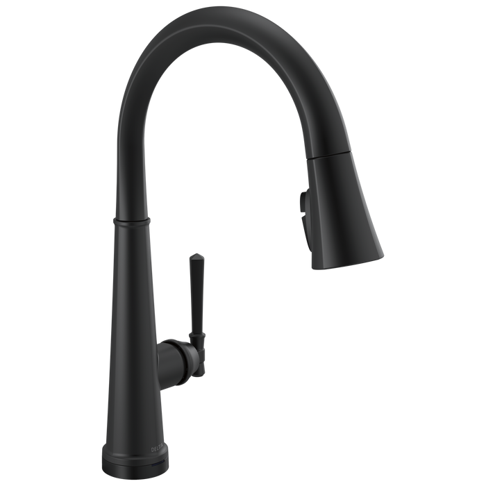 Delta Emmeline: Single Handle Pull Down Kitchen Faucet with Touch2O Technology, matte black