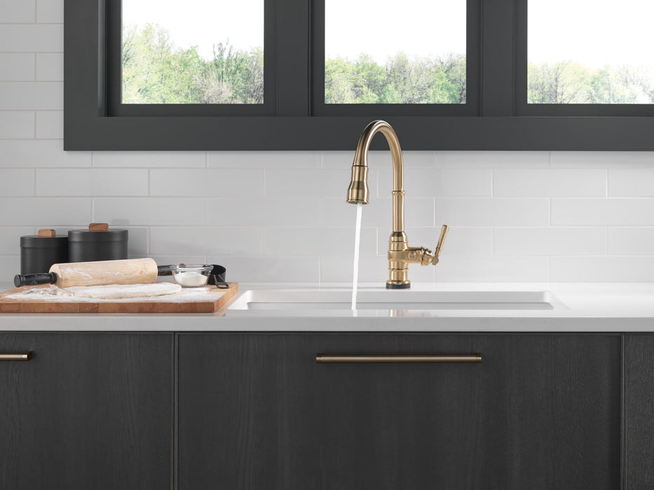 Delta Broderick 9190T Single Handle Pull-Down Kitchen Faucet With TouchTouch 2O Technology, champagne bronze - view 4